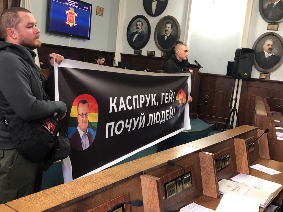 У міськраді активісти протестували проти вето Каспрука