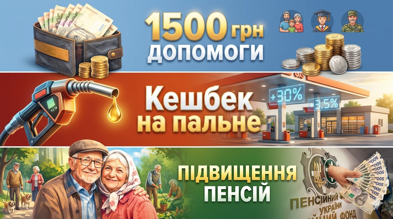 Пенсії, разова допомога і паливний кешбек: кому більше?